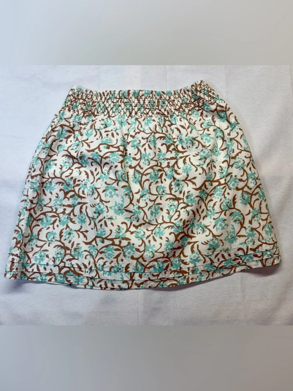 NWT Lilla P Smocked Waist Skirt in Aquamarine size‎ small cottagecore